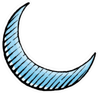 Scratchboard Style Moon Sticker