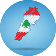 Scribble Map Lebanon Sticker