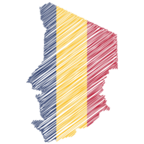 Scribble Map Of Chad Sticker