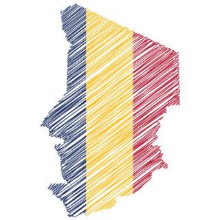 Scribble Map Of Chad Sticker