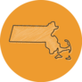 Scribble Map Of Massachusetts Sticker