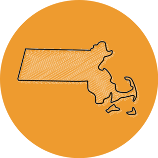 Scribble Map Of Massachusetts Sticker