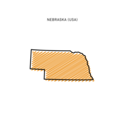 Scribble Map Of Nebraska Sticker
