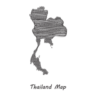 Scribble Map Of Thailand Illustration Sticker