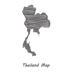 Scribble Map Of Thailand Illustration Sticker