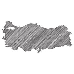 Scribble Map Of Turkey Sticker