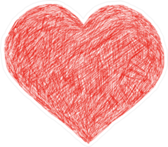 Scribbled Heart Sticker