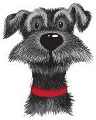 Scruffy Dogs Face Sticker