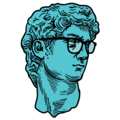 Sculpture Head Of David Wearing Hipster Glasses Pop Art Italy Sticker