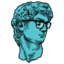 Sculpture Head Of David Wearing Hipster Glasses Pop Art Italy Sticker
