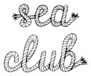 Sea Club Handwritten Lettering With Sea Boat Rope Sticker