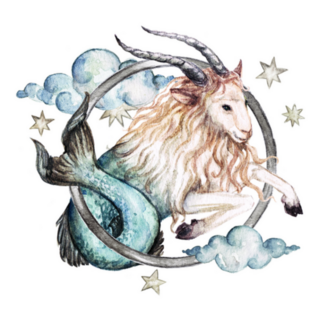Sea-Goat Capricorn - Zodiac Symbol Watercolor Sticker 