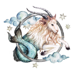 Sea-Goat Capricorn - Zodiac Symbol Watercolor Sticker 