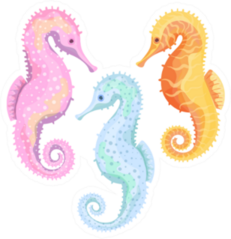 Sea Horse Friends Colorful Sticker