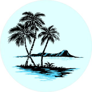 Sea Island With Palm Trees Sticker
