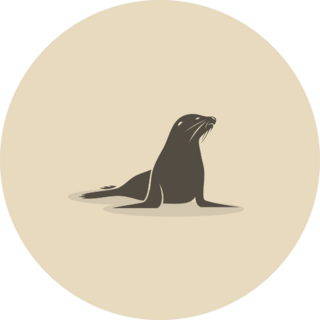 Sea Lion Illustration In Beige Sticker