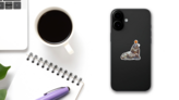 Sea Lion Sketch With Ball On Nose Sticker on a Phone (New) example