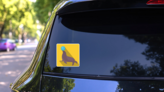 Sea Lion With A Ball, Circus Icon In Yellow Sticker on a Rear Car Window (New) example