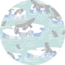 Sea Lions Family Lying On Iceberg Ice Pattern Sticker