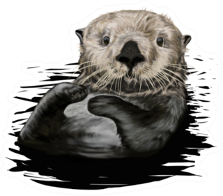 Sea Otter Illustration Sticker