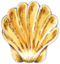 Sea Scallop Seashell Watercolor Illustration Sticker