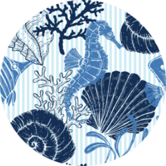 Sea Seamless Pattern Seahorse Sticker