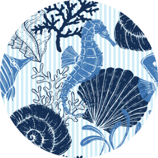 Sea Seamless Pattern Seahorse Sticker