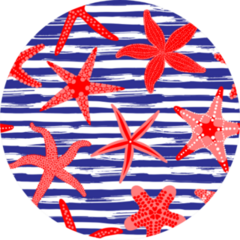 Sea Stars Seamless Pattern On Stripes Sticker