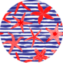 Sea Stars Seamless Pattern On Stripes Sticker