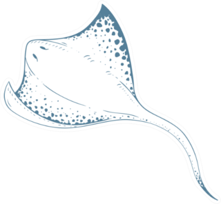 Sea Stingray Blue Sticker
