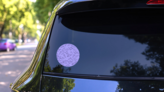 Sea ​​stingrays Pattern Purple Sticker on a Rear Car Window (New) example