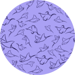 Sea ​​stingrays Pattern Purple Sticker