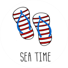 Sea Time Flip Flops Sticker