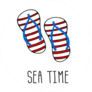 Sea Time Flip Flops Sticker