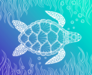 Sea Turtle In Line Art Sticker