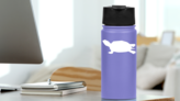 Sea Turtle Silhouette Sticker on a Water Bottle (New) example