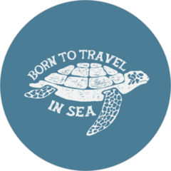 Sea Turtle Vintage Label.hand Drawn Vector Illustration