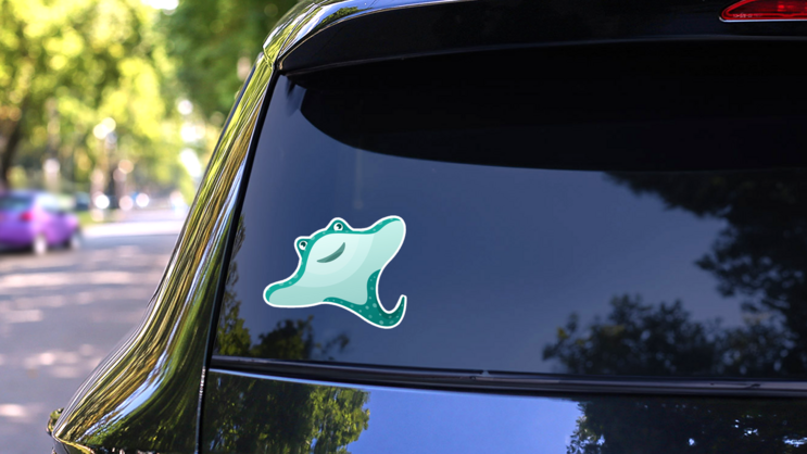 Sea Underwater Life Aquarium Stingray Sticker on a Rear Car Window (New) example