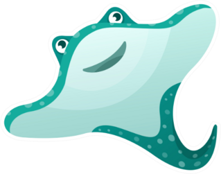 Sea Underwater Life Aquarium Stingray Sticker