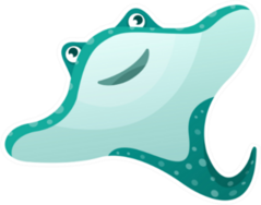 Sea Underwater Life Aquarium Stingray Sticker