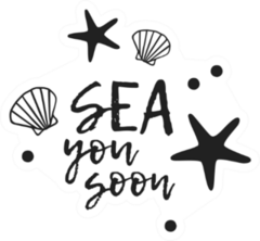Sea You Soon Starfish Text Sticker