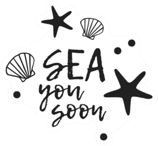 Sea You Soon Starfish Text Sticker