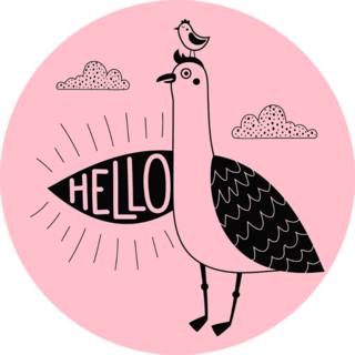 Seagull Hello Clouds Sticker
