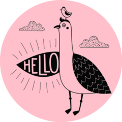 Seagull Hello Clouds Sticker