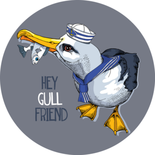 Seagull Hey Old Friend Sticker 