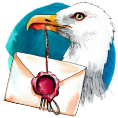 Seagull Holding Letter Sticker