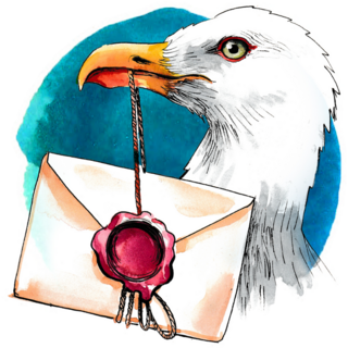 Seagull Holding Letter Sticker