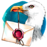 Seagull Holding Letter Sticker