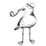 Seagull In Captains Cap Sticker