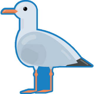 Seagull On Blue Sticker